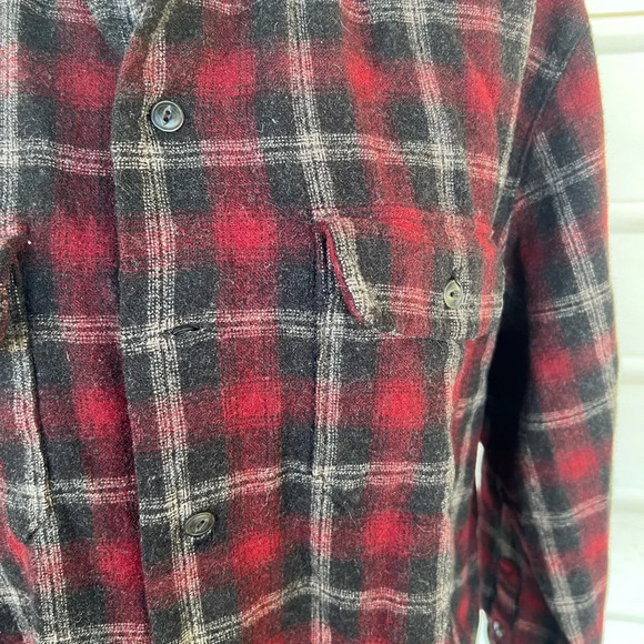 Woolrich Men’s 100% Wool Plaid Heavyweight Warm Flannel Size Large - Picture 4 of 7